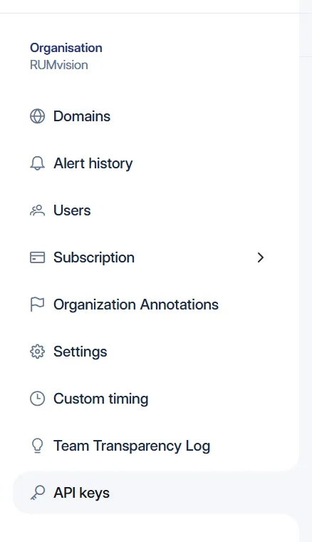 Organisation-level navigation in RUMvision